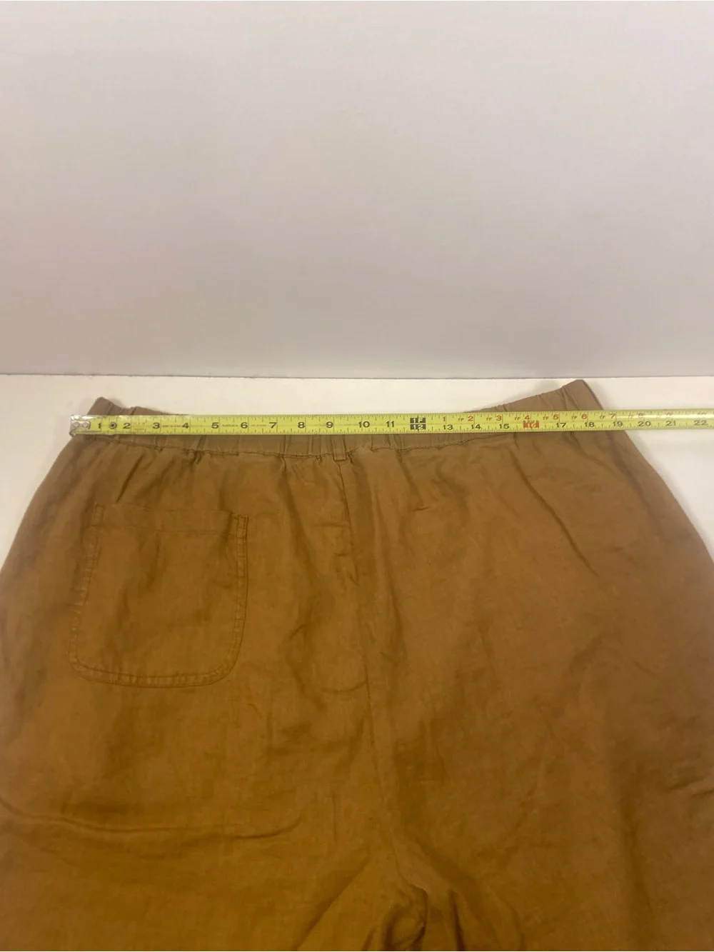 Quince 100% European Linen Mustard Pull On Elastic Waist Pants Size XL
